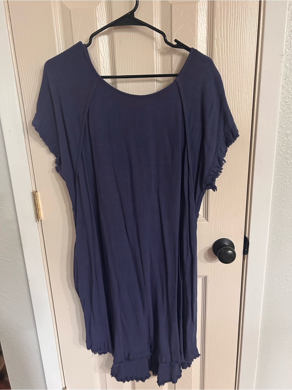 Umgee Slate Blue Short Sleeve Swing Dress